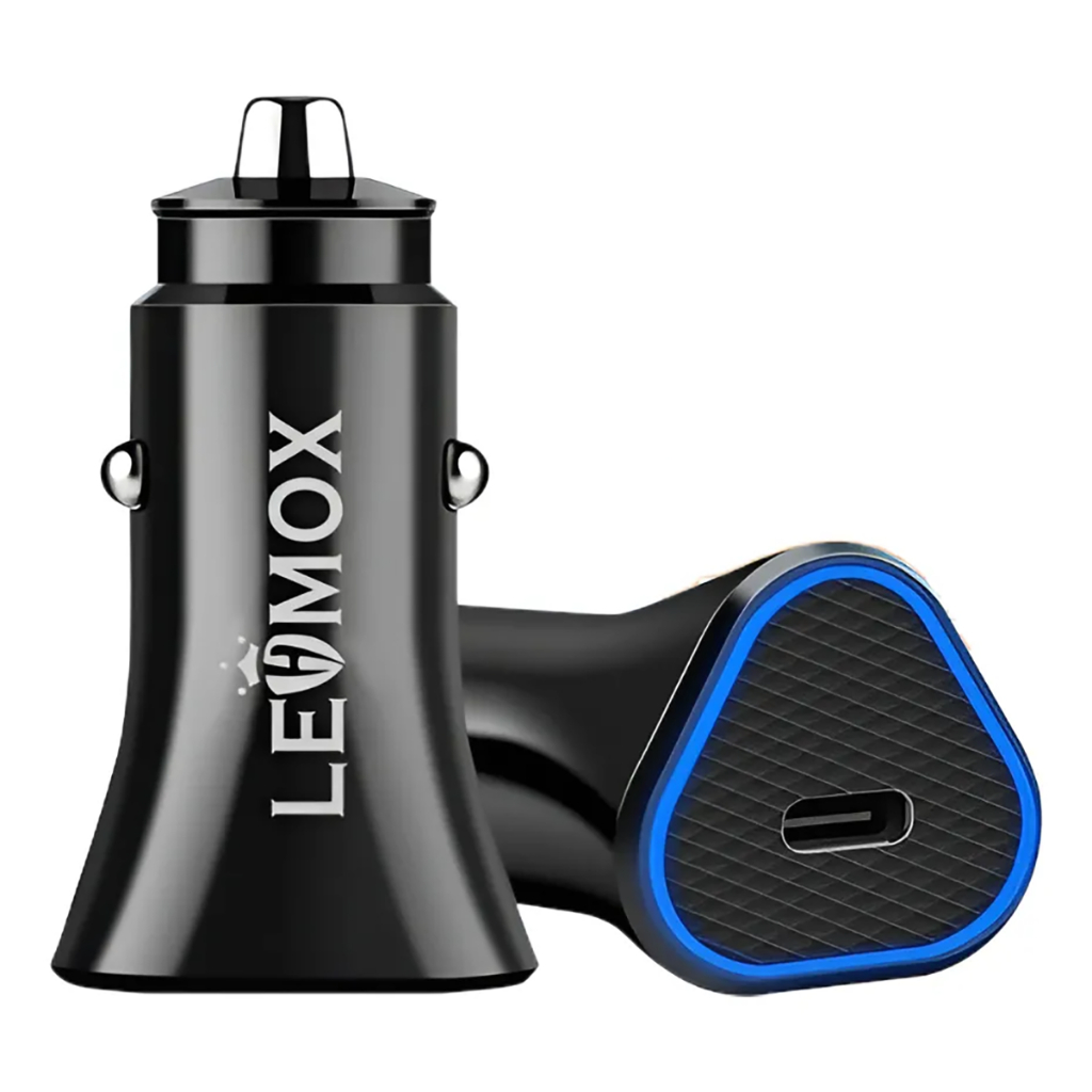 Carregador Veicular Turbo 20W USB-C Lehmox Rápido Celular iPhone Android Carro Original