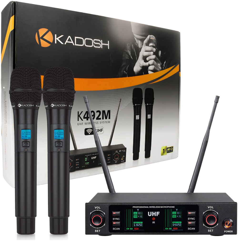Microfone Sem Fio Duplo Kadosh K492M Uhf Profissional