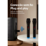 Microfone Sem Fio Profissional Alcance 10 Metros Caixa de Som Palestras Karaokê Eventos e Igreja