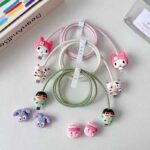 Protetor de Cabo USB Espiral Com 2 Protetores Pontas de Cabo Personagens