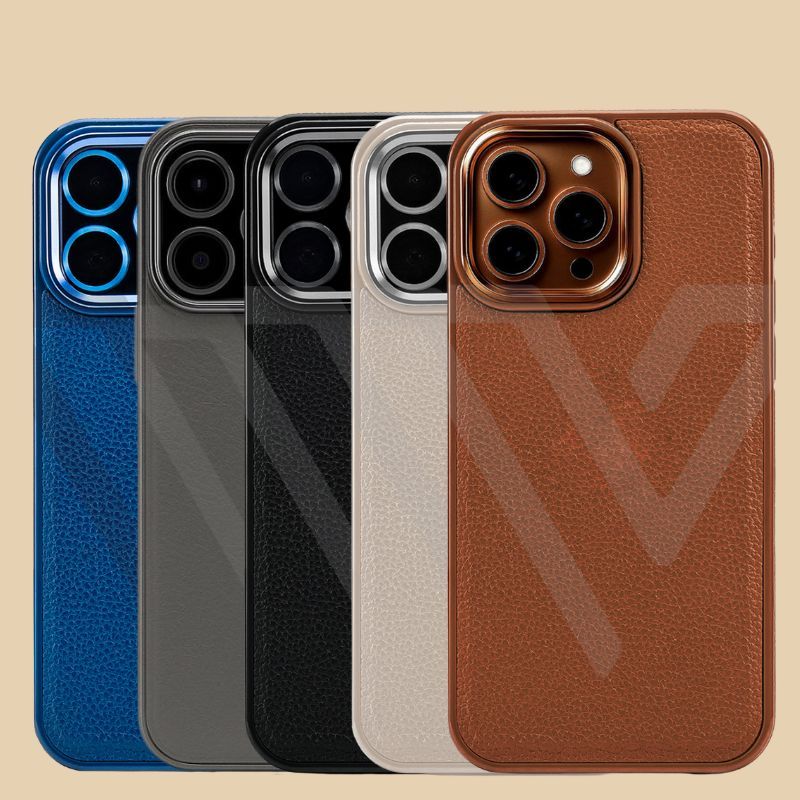 Capa Magsafe de Couro para iPhone 11/12/13/14/15/16 Pro Max com Adsorção Magnética, Antichoque e Protetor de Câmera