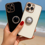Kelly Capas Capinha de Celular IPhone 14,15,16,PRO,PLUS,PROMAX Suporte De Anel com Strass Luxuosa