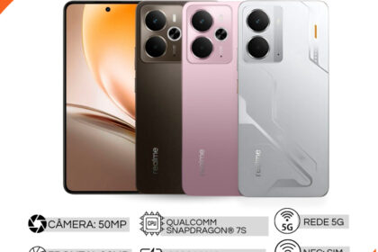 realme 14 5G 256/8GB RAM, 256/12GB RAM, 512/12GB RAM Snapdragon 6 Gen 4, Bateria 6000mAh, Câmera 50MP, Versão Global.