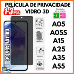Película De Privacidade 3D Vidro Para Samsung A05 A05S A15 A25 A35 A55