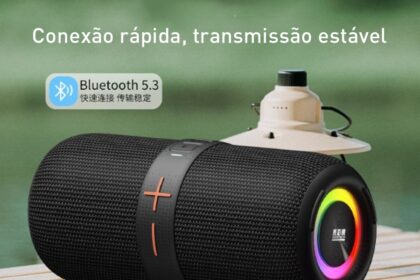 Caixa de som portátil Bluetooth LED 100W à prova d'água EL-1096 da marca Eletromex