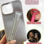 Capa Capinha Porta-Gloss p/ iPhone + Brilho Labial Incluso | Tendência Estilo Viral TikTok