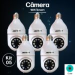 Kit 10 Câmera de Segurança Ip Wifi Bocal Soquete E27 Rotativa Espiã Noturna App Icsee Yoosee Jortan