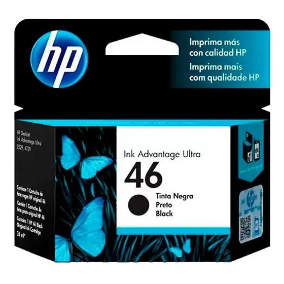Cartucho HP 46 preto CZ637AL