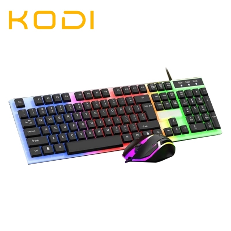 Kit Teclado e Mouse Gamer RGB - Teclado Semi Mecânico + Mouse 3200DPI com Iluminação LED-H8