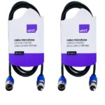 Kit 2 Cabo Microfone Xlr Canon Macho X Femea Balanceado Dmx Bm800 2 Metros