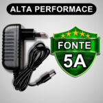 Fonte Eletrônica Tomada 12V 5A 60W Bivolt 110V 220V Plug P4