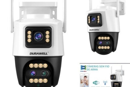 Câmera Externa WiFi HD 2 Lentes Prova D’água Zoom Digital Detecção de Movimento Durawell JT-9999PRO