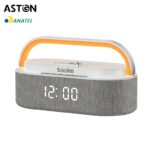 Astgn X Basike Luzes ajustadas com relógio de alarme, falante de carga sem fio