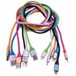Kit Cabos USB Coloridos 1.2m – Carregador Android/iPhone/Type-C