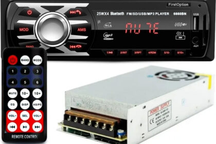 Radio Usb P/ Caixa Ativa Mp3 Aux Bluetooth + Fonte 12v 20a