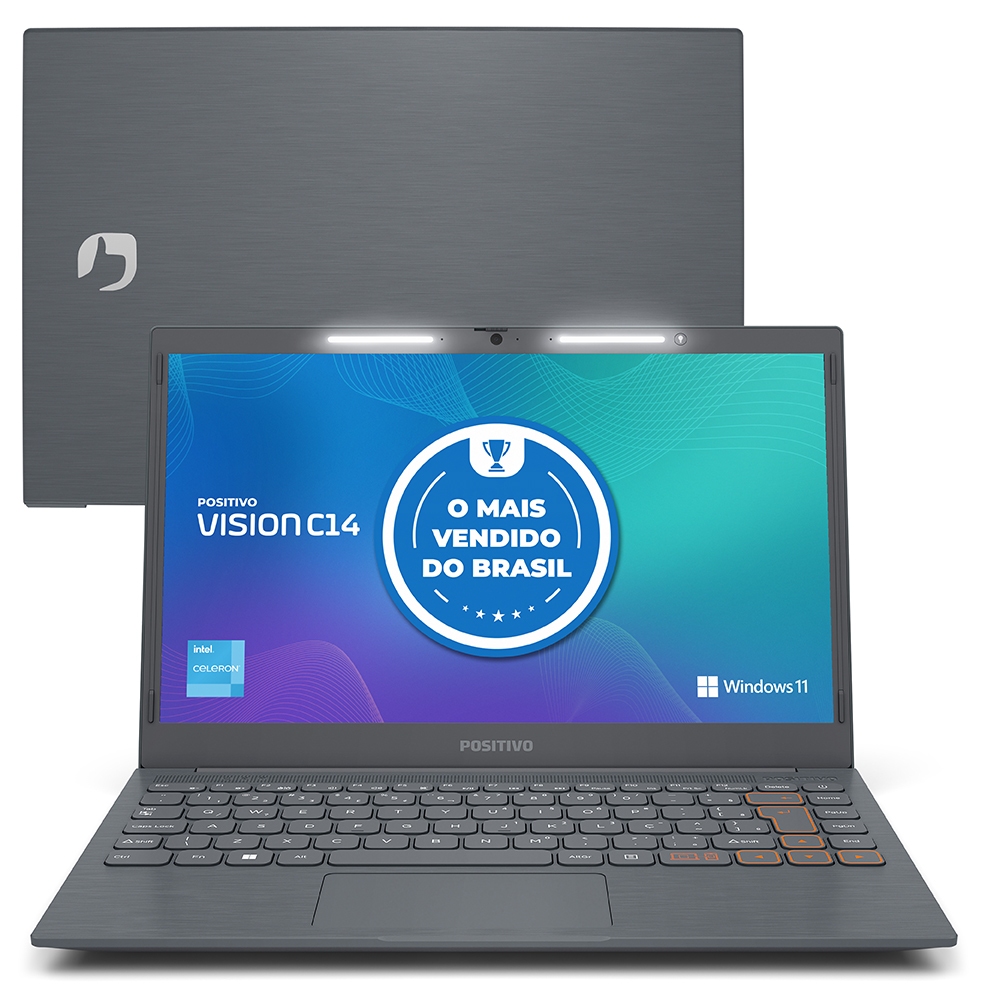 Notebook Positivo Vision C14 Lumina BAR Intel Celeron N4500 Windows 11 Home 8GB RAM 128GB eMMC 14"