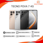 Tecno POVA 7 4G, Versão Global, 7000mAh + 45W, 256GB/8GB, Helio G100, Câmera 108MP, Tela 120Hz, NFC, IP64