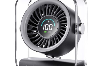 Astgn X Basike Ventilador de Mesa Portátil, Silencioso e Potente com Display Digital