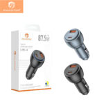 H'maston L15-4 Carregador Veicular Turbo USB e Tipo C Led Fonte Carro Automotivo Original