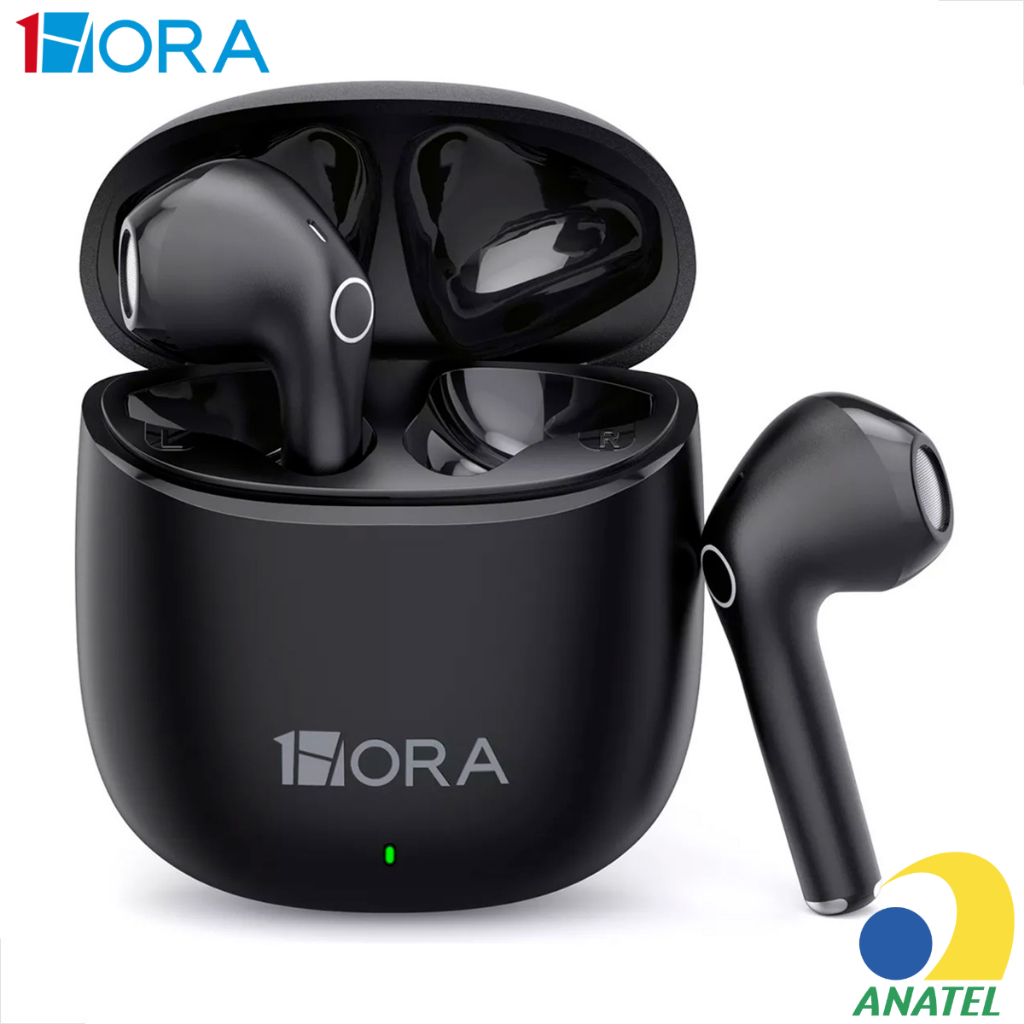 Fone de ouvido Bluetooth 5.3 Sem Fio 1HORA AUT201 Intra auricular confortável Com Microfone