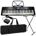 Kit Teclado Musical Bravo Bp399 61 Teclas Sensitivas Bluetooth + Capa Suporte Pedal