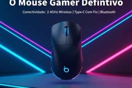 Basike Mouse Gamer Sem Fio RGB 3 Modos 2.4GHz + Bluetooth 5.1 12000DPI Recarregável Ergonômico com Luz LED