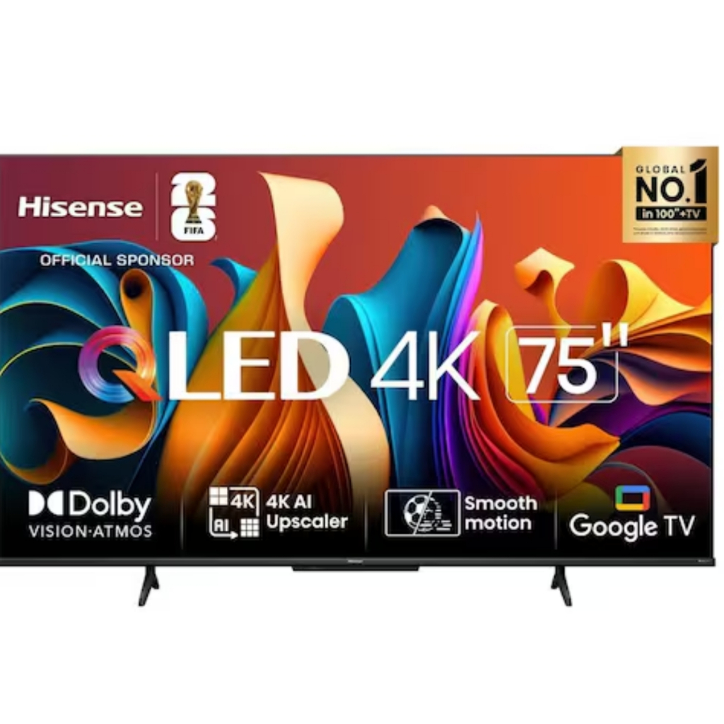 Smart TV 75" UHD 4K QLED Hisense 75Q6N Google TV HDR10+, Dolby Atmos, Modo Esporte Modo Jogo Plus