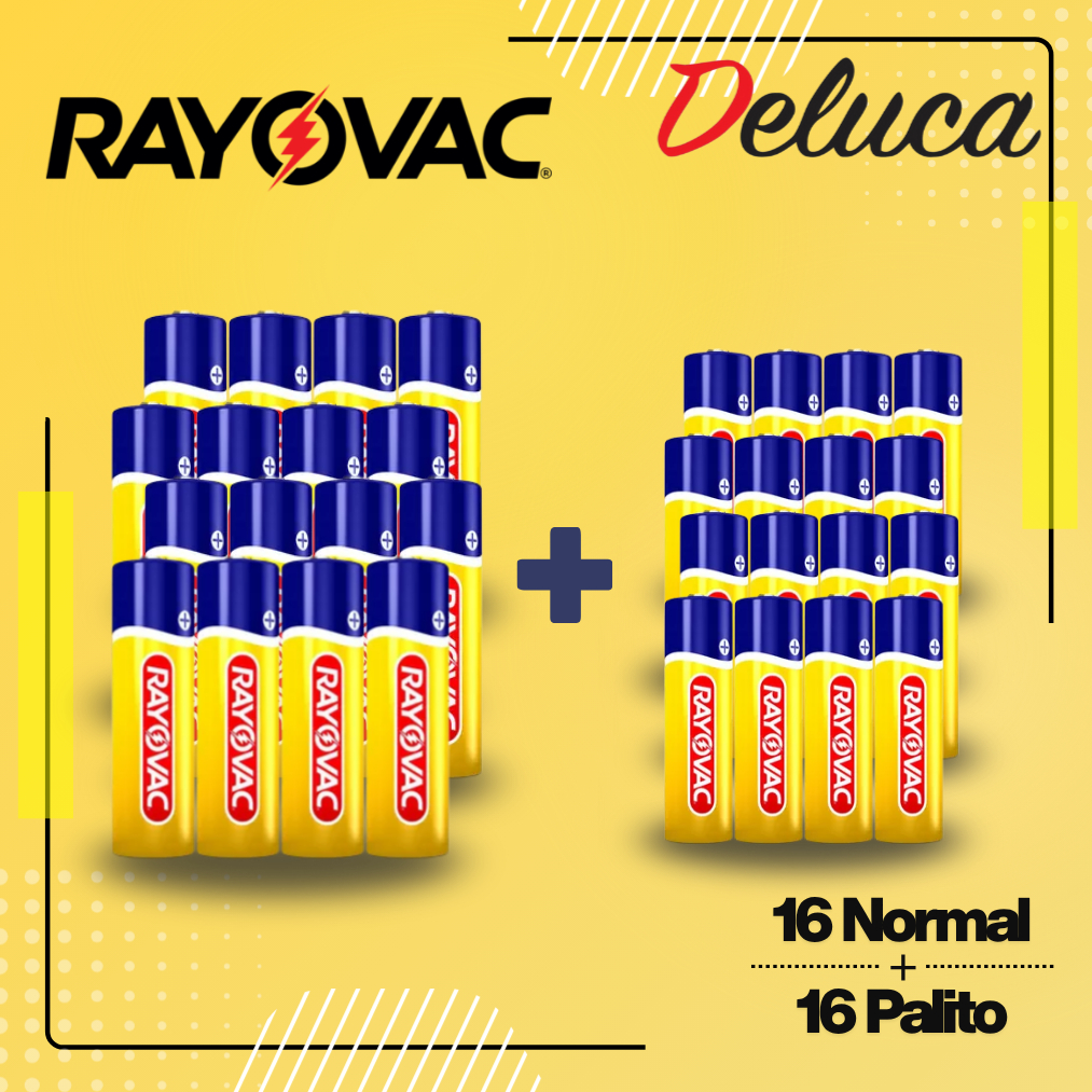 Rayovac 16 AAA PALITO OU 16 AA NORMAL OU 16AA+16AAA