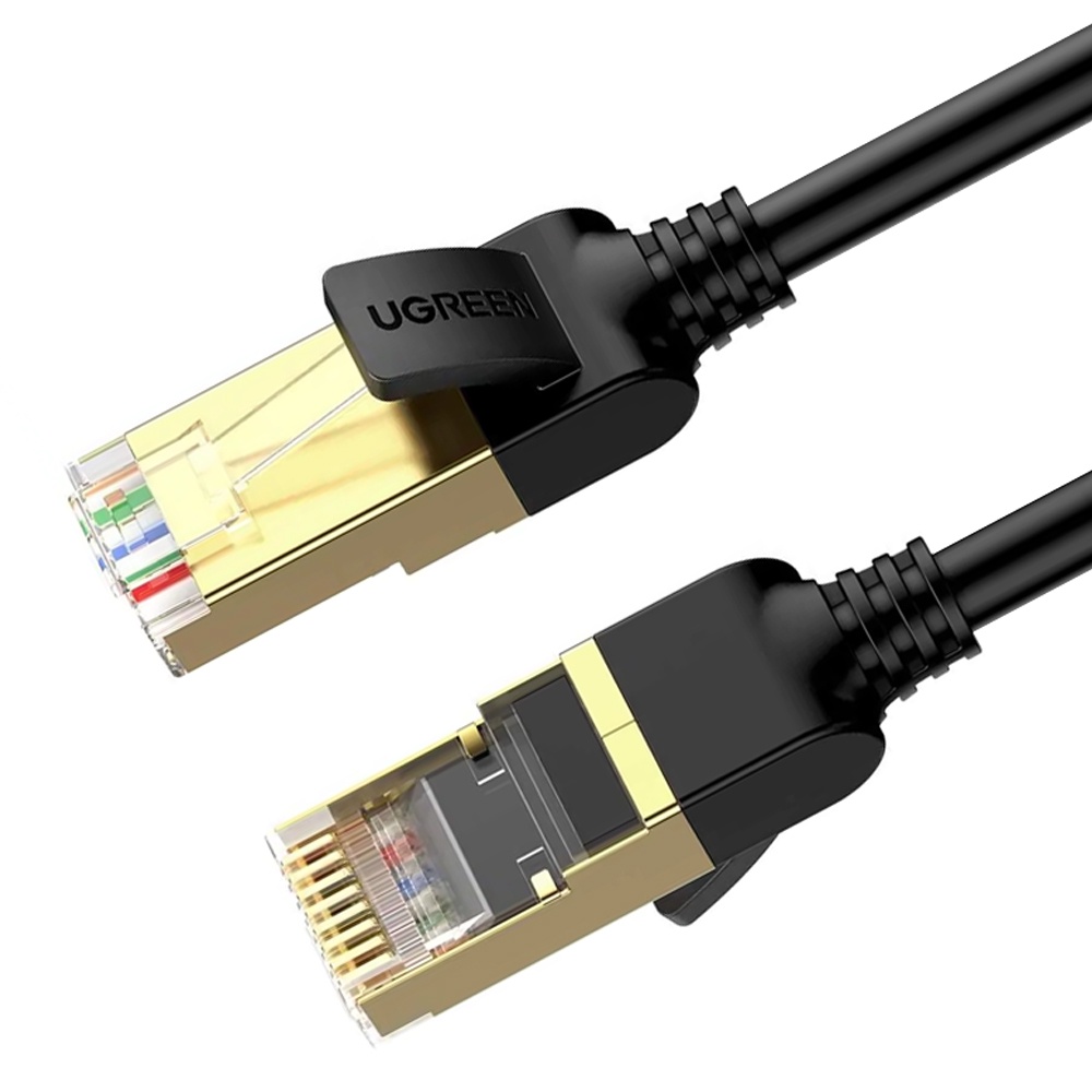 Cabo de Rede Ugreen Cat 7 Rj45 Ethernet Macho 0.5M Preto