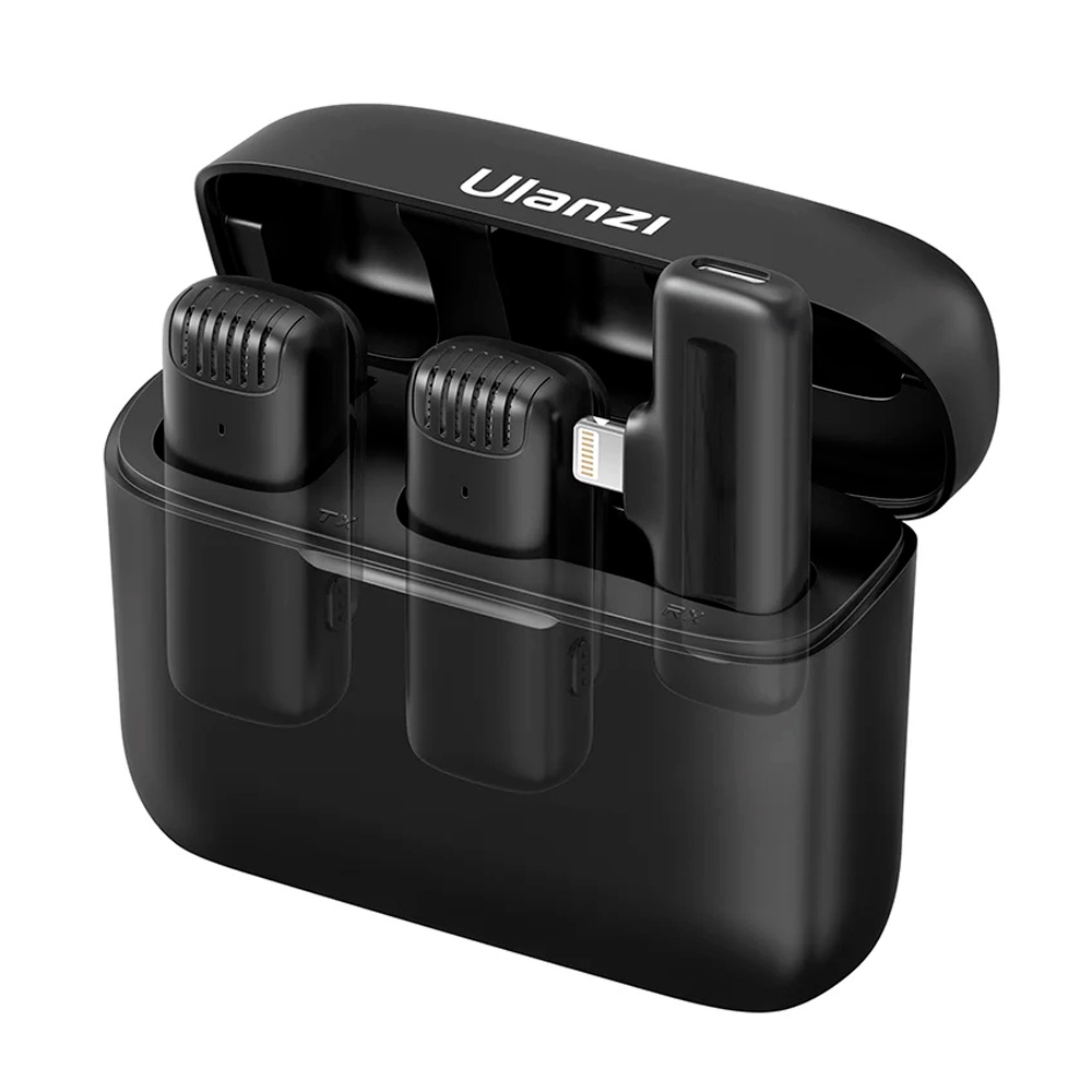 Microfone Sem Fio Ulanzi J-12 Lightning Lapela Ios Preto