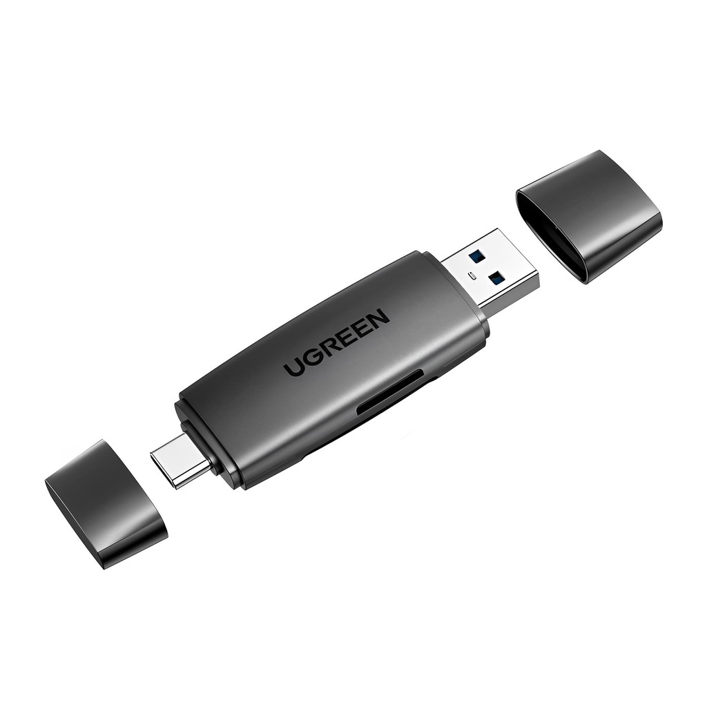 Leitor de Cartão 2 em 1 UGREEN 80191 USB A + USB-C Super Prático