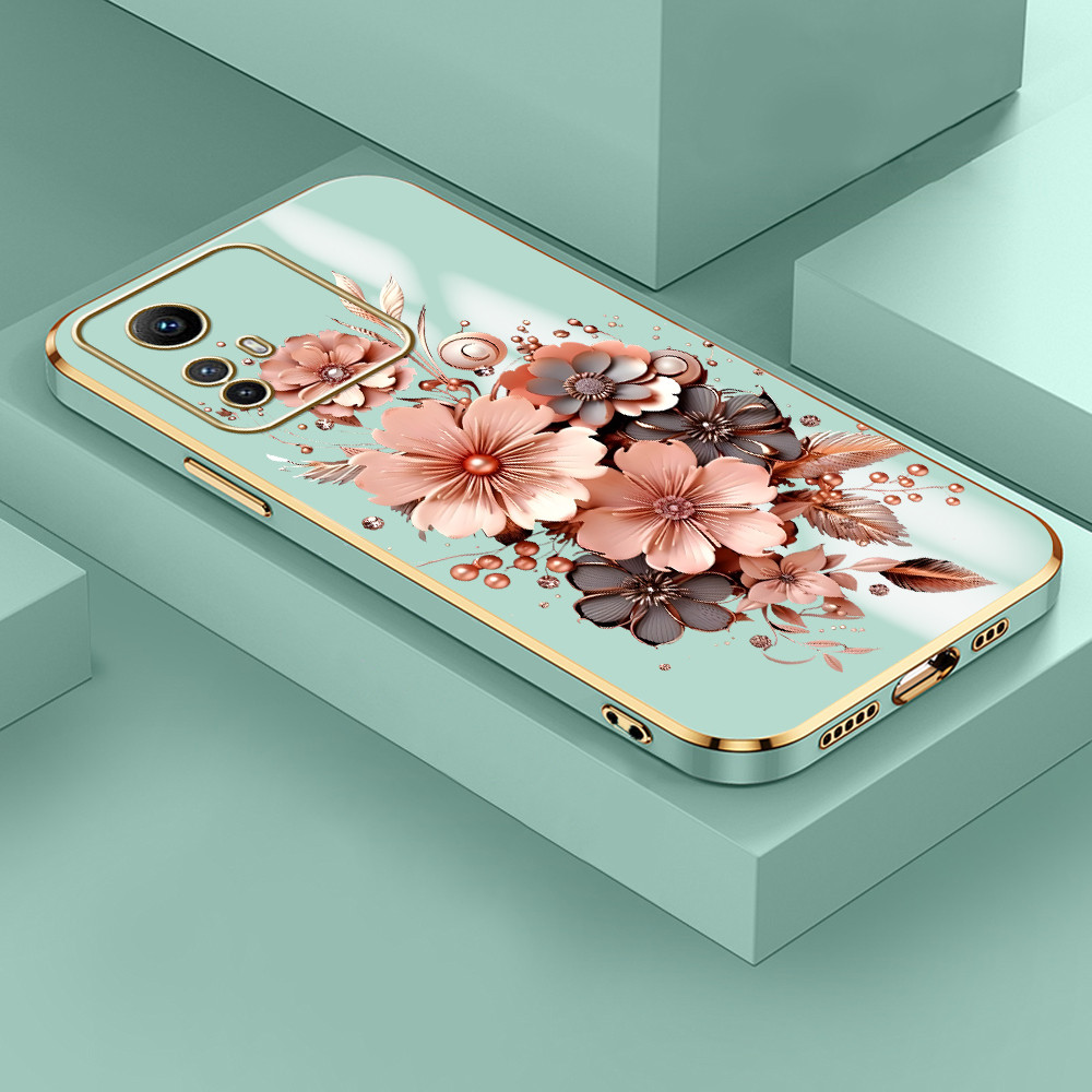 Capa Para Xiaomi Redmi Note 12S Capinha De Celular Luxo Silicone Do Telefone Caso Macia Mole Galvanizada 1622 DD