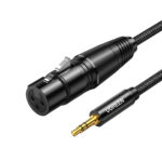Cabo Áudio Microfone Ugreen 3.5mm p/Xlr Fêmea 1M Preto