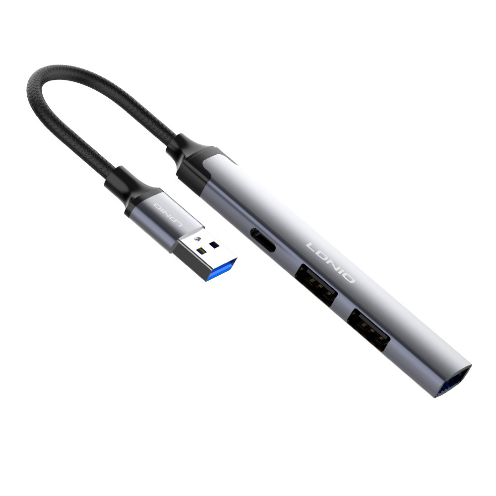Hub Adaptador LDNIO 4 em 1 Usb A pra USB 3.0 e 2 USB 2.0