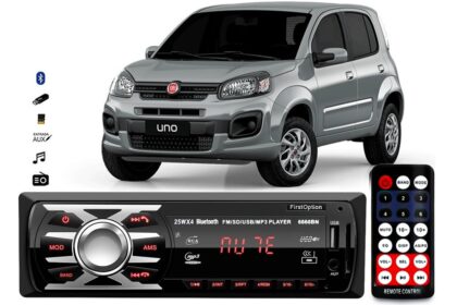 Aparelho Bluetooth usb Radio De Som Mp3 Fiat Uno Novo Pendrive