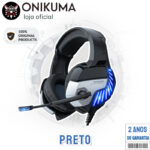 Fones De Ouvido pro Gamer Onikuma K5 Preto Original Led Rgb Para Pc Ps4 XboX