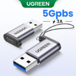 Adaptador UGREEN Original Tipo C Para USB 3.0 Carga Rápida 5Gbps Sync Áudio Compatível iPhone 11 Samsung Google