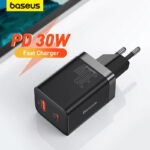 Carregador Rápido Tipo C Porta Dupla Baseus Pd 30w Qc3.0 Usb Para iPhone 15 X Xs 8 Macbook