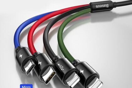 Cabo de carregamento USB Baseus Alloy 4 em 1 para telefone