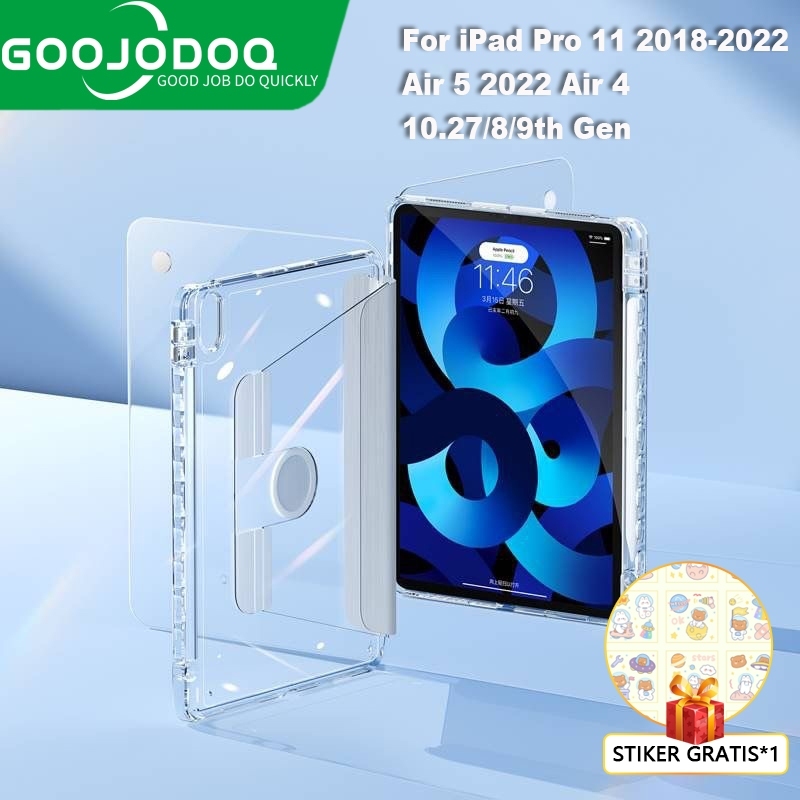 Goojodoq Acrílico Totalmente Transparente Caixa Para iPad Air 4 5 Pro 11 12.9 Capa 2022 10 " 2 8a 10a Geração 9