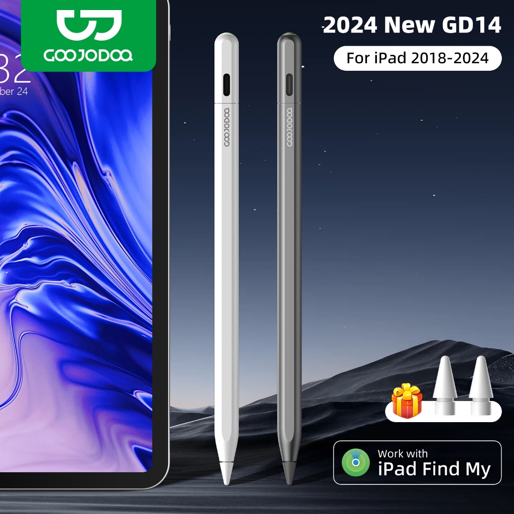 GOOJODOQ GD14 2024 Nova Caneta Stylus Com Ipad Encontrar Meu Aplicativo E Teclas De Atalho Personalizadas Para mini5 6 Air4 5 6 Pro11 13 12,9 2018-2024