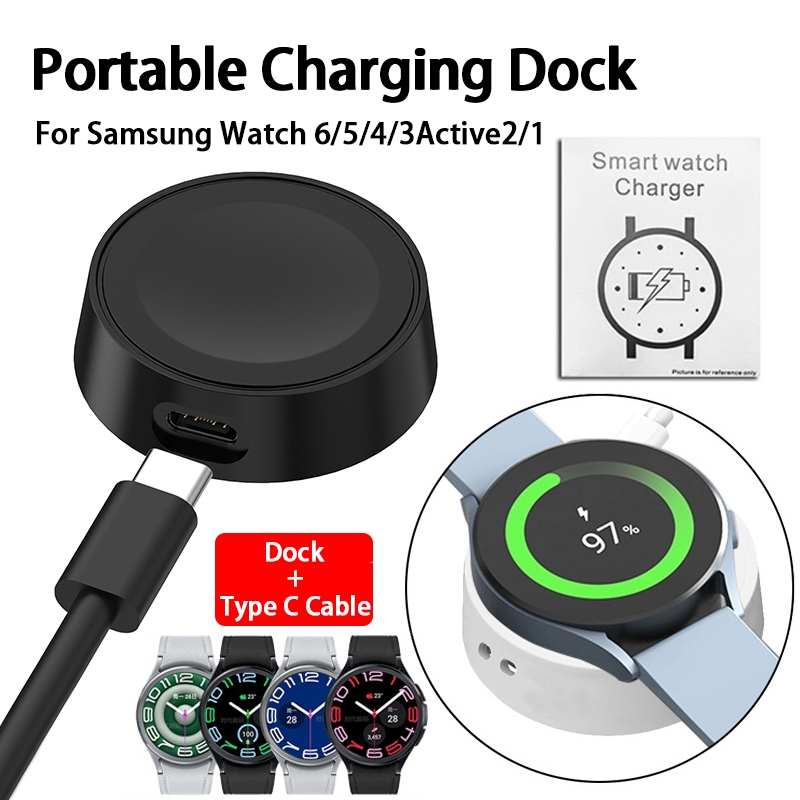 Doca De Carregamento Rápido 2 Em 1 Para Samsung Galaxy Watch Ultra2/1/7/6/5/4/3 Active 2 Dock Dividido + Cabo Carregador
