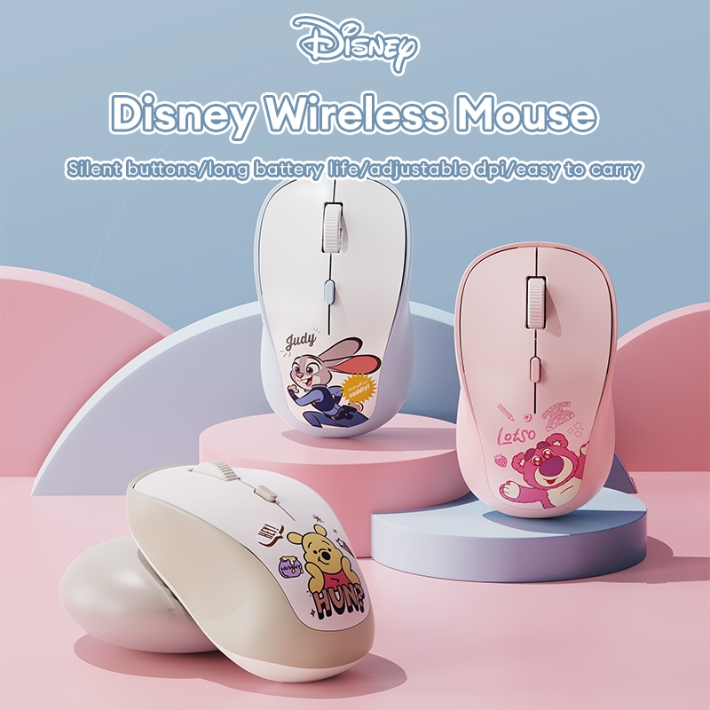 Disney QS-MS07 Mouse Sem Fio Conexão Estável À Prova De Suor Sensação Confortável Padrão Bonito Três Velocidades