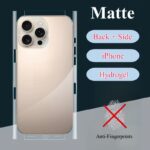 Protetor De Tela Traseira + Lateral Para iPhone 17 16 15 14 13 12 11 Pro Max 17 Air Plus 12 Mini Adesivo De Hidrogel Fos