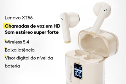 Lenovo XT56 Fone De Ouvido Bluetooth Alta Fidelidade Qualidade Som Água Resistente À Poeira Longa Vida Útil Da Bateria B