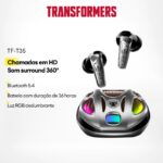 Transformers TF-T35 Fones De Ouvido Bluetooth Sem Fio Inteligente Redução De Ruído Iluminação Fria