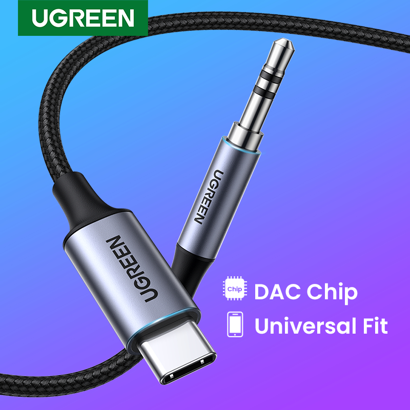 UGREEN USB C Para 3.5mm Cabo Aux De Áudio Tipo 3.5mm Fone De Ouvido Macho Jack Plug Adaptador Estéreo Auxiliar Do Carro