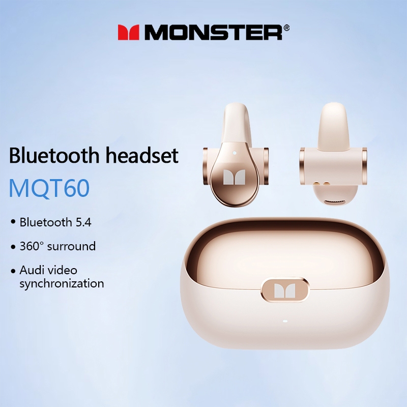 Monster MQT60 Sem Fio Bluetooth Fone De Ouvido Redução Ruído Estéreo Qualidade Som Longa Vida Útil Da Bateria Baixa Latê