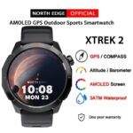 NORTH EDGE XTREK 2 AMOLED Display GPS 3ATM Bússola À Prova D'água Barômetro Altitude Esportes Ao Ar Livre Smartwatch Rel