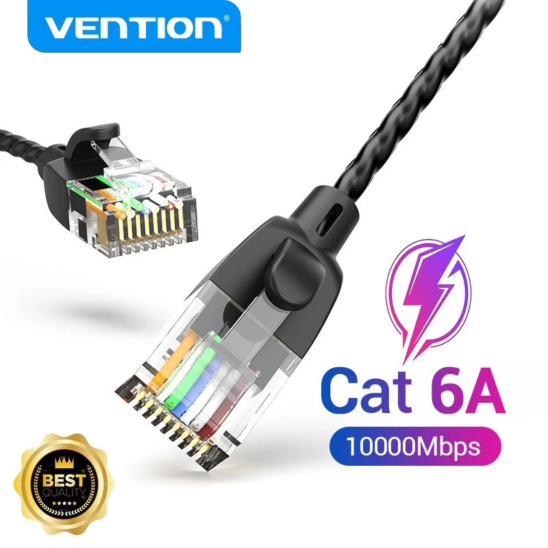 Vention Cat6A Cabo Ethernet Ultra Slim Lan Patch Cord UTP De Extensão Rede RJ45 De Alta Velocidade De 10 Gbps Para PC Mo